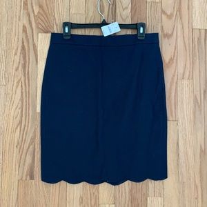 J Crew scallop hem high waisted business skirt NEW
